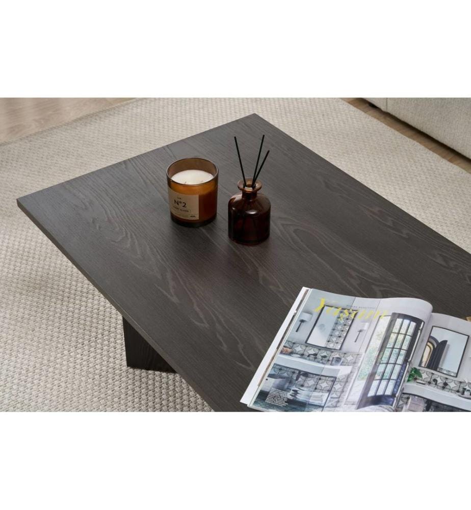 Table basse, Lumière Black, panneau de particules 100% recouvert de mélamine