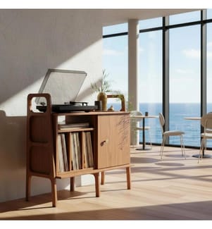 Konsole, 100 % Hornbuchen-Sperrholz, Teak