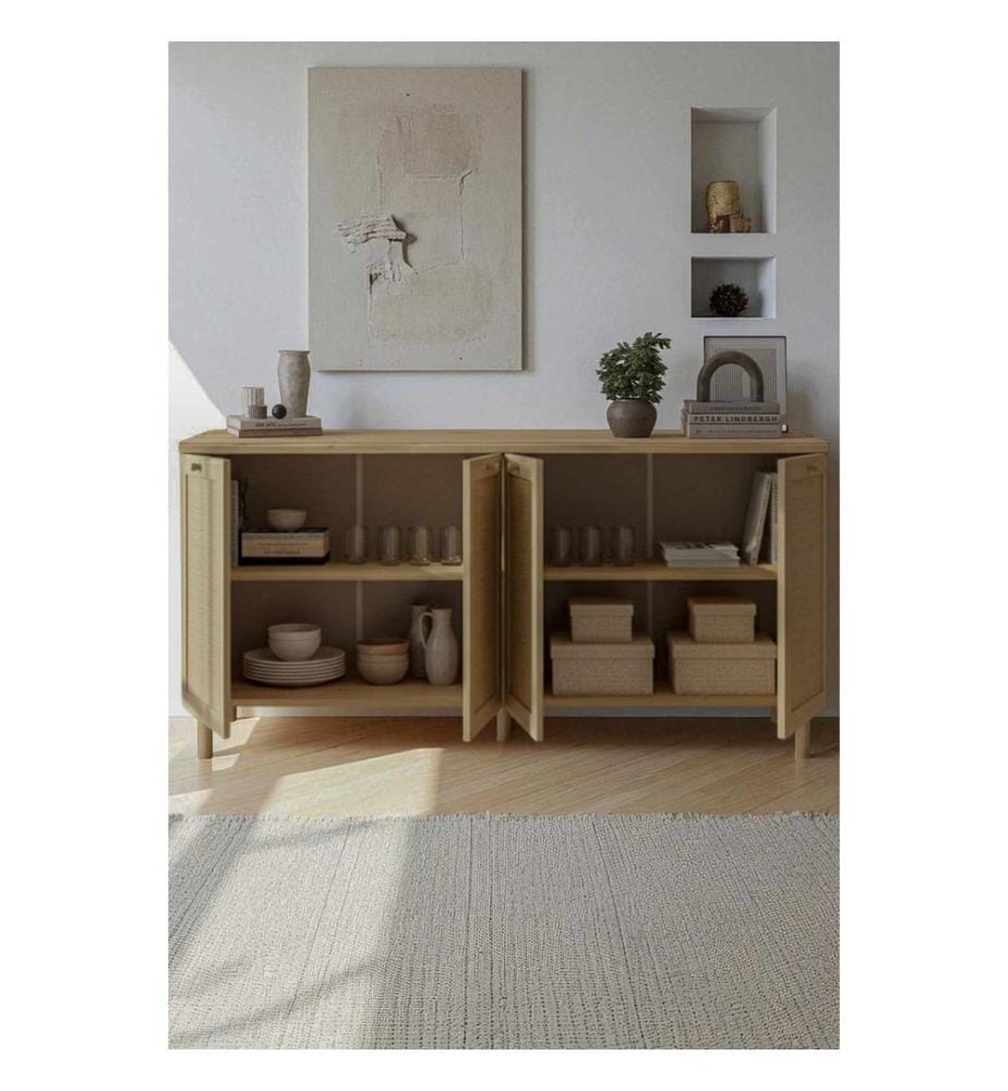 Sideboard, 100 % melaminbeschichtete Spanplatte, Beige