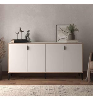 Sideboard, 100 % melaminbeschichtete Spanplatte, Weiss