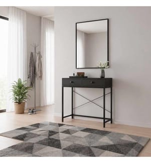 Sideboard, 100 % melaminbeschichtete Spanplatte, Schwarz
