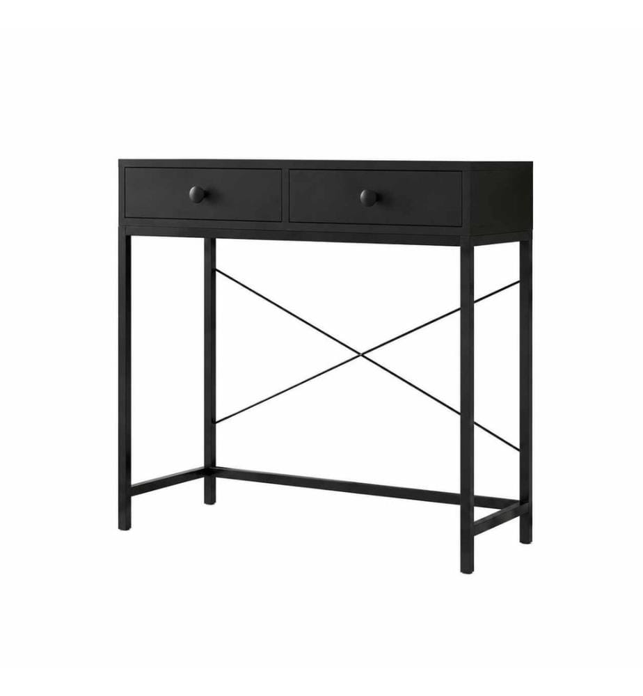 Sideboard, 100 % melaminbeschichtete Spanplatte, Schwarz