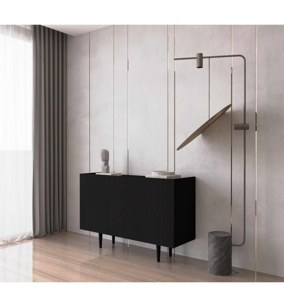 Konsole, 100 % laminierte MDF-Platte, Schwarz