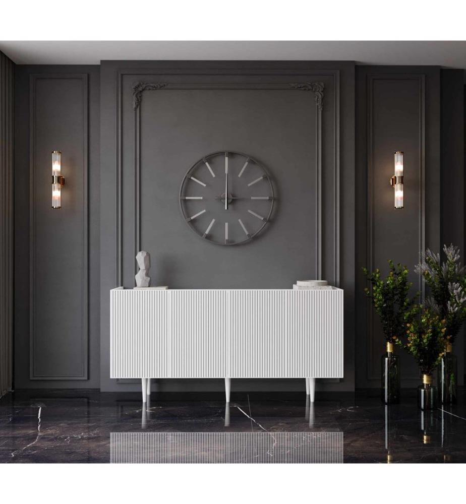 Console, MDF 100 % stratifié, blanc