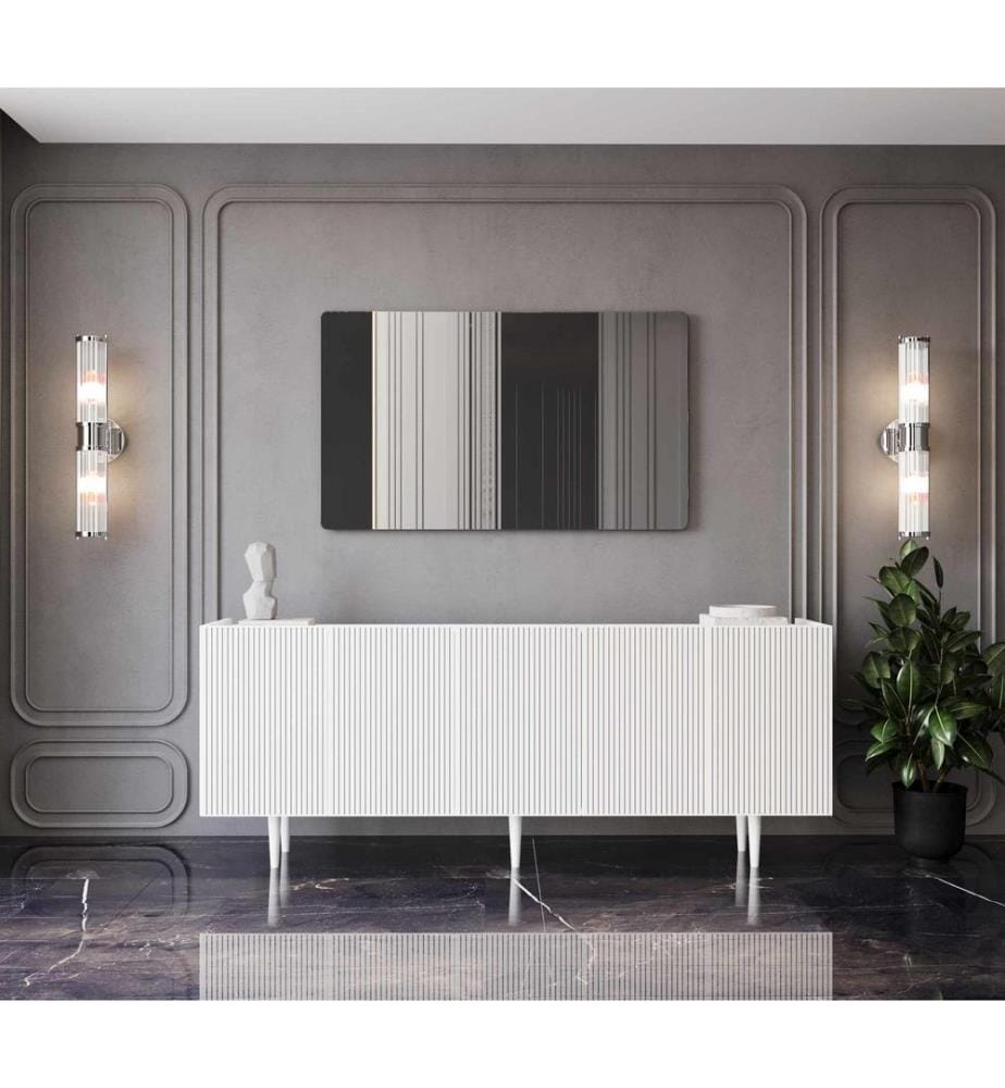Console, MDF 100 % stratifié, blanc