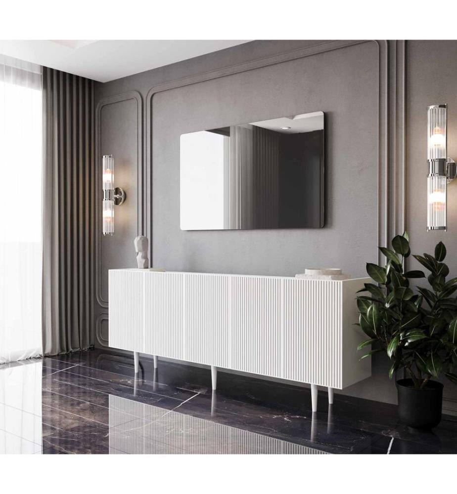 Console, MDF 100 % stratifié, blanc