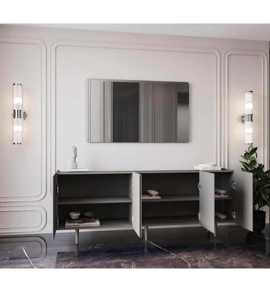 Console, MDF 100 % stratifié, gris