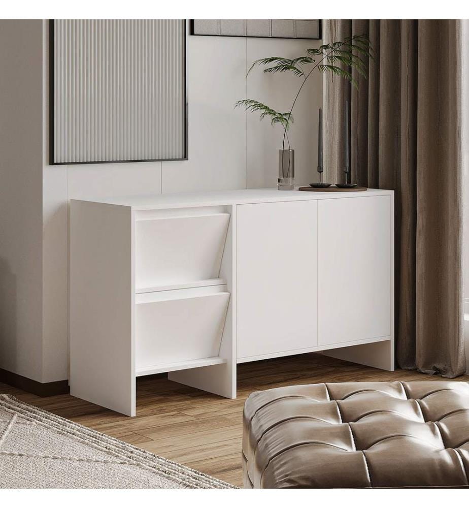 Console, panneau de particules 100 % mélaminé, blanc