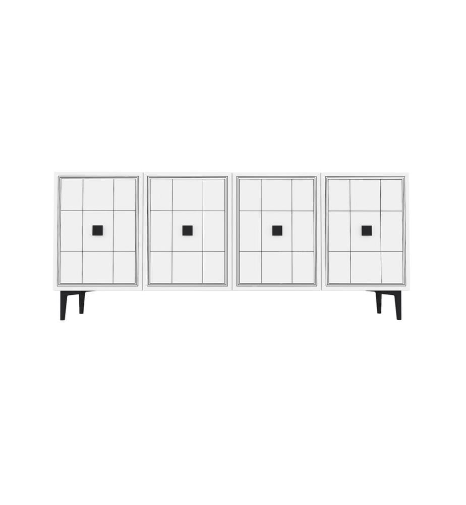 Console, panneau de particules 100 % mélaminé, blanc