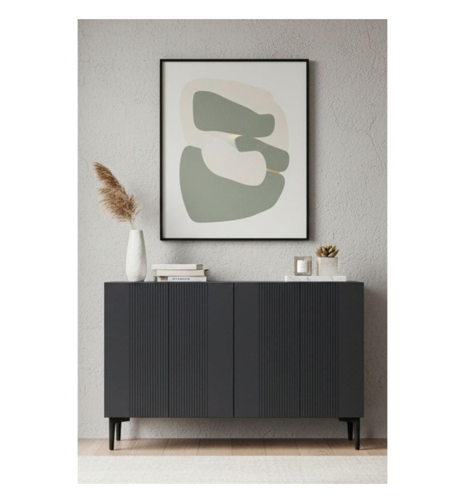 Console, panneau de particules 100 % mélaminé, anthracite
