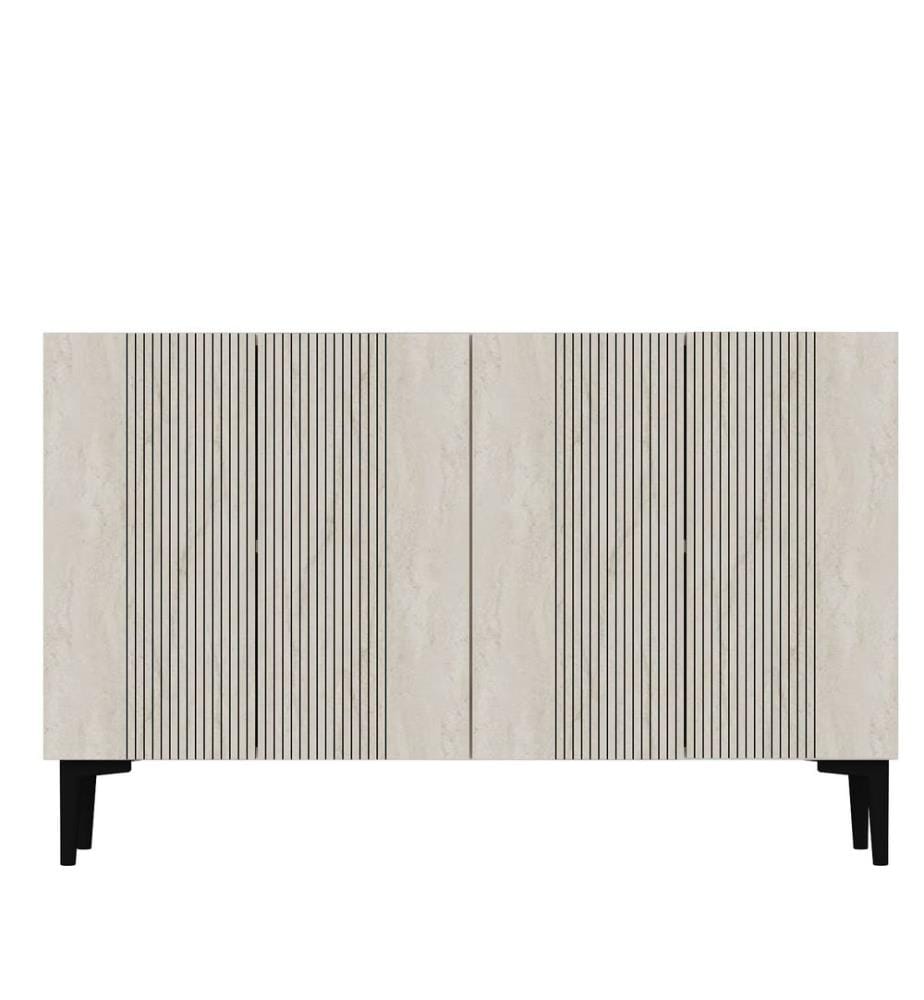Konsole, 100 % melaminbeschichtete Spanplatte, Weiss, Travertin