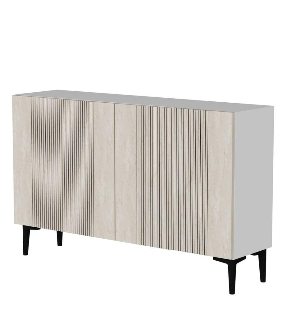 Konsole, 100 % melaminbeschichtete Spanplatte, Weiss, Travertin