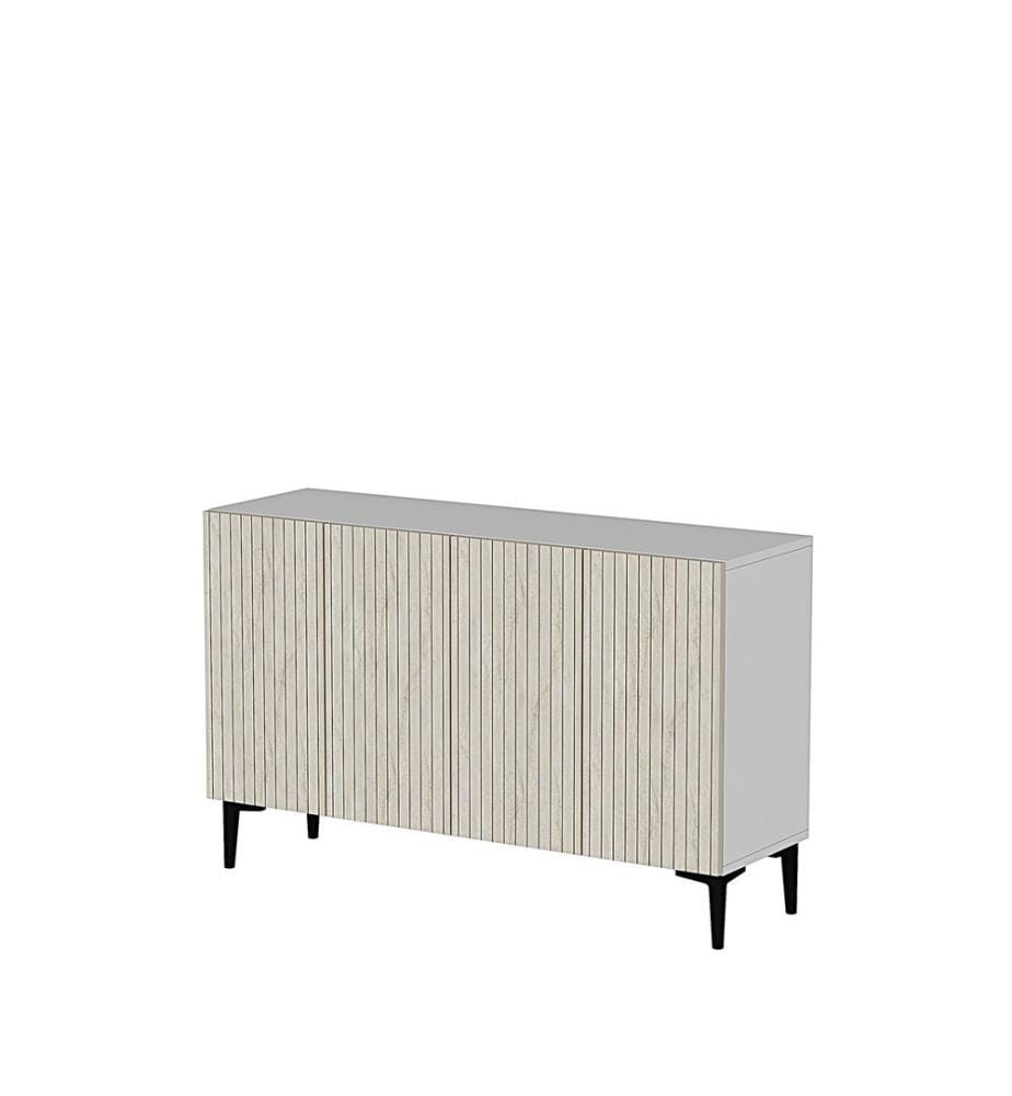 Console, panneau de particules 100 % mélaminé, blanc, travertin