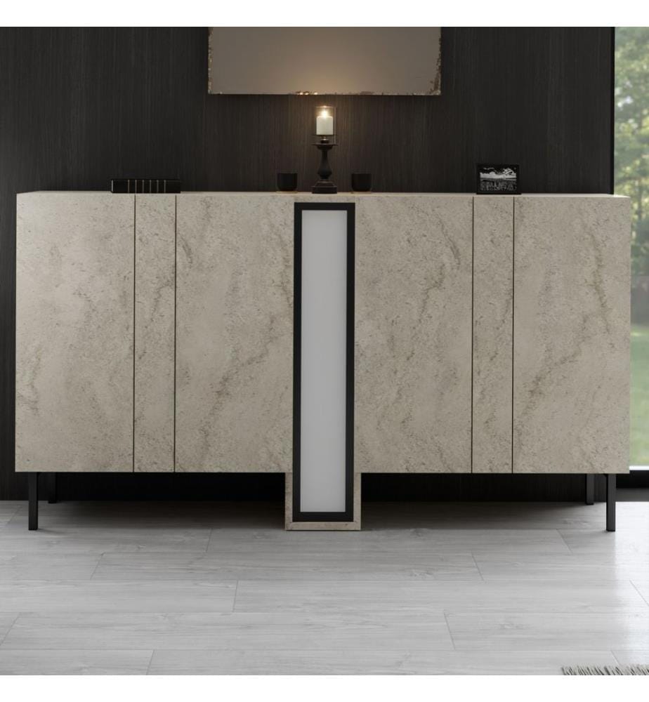 Console, panneau de particules 100 % mélaminé, travertin