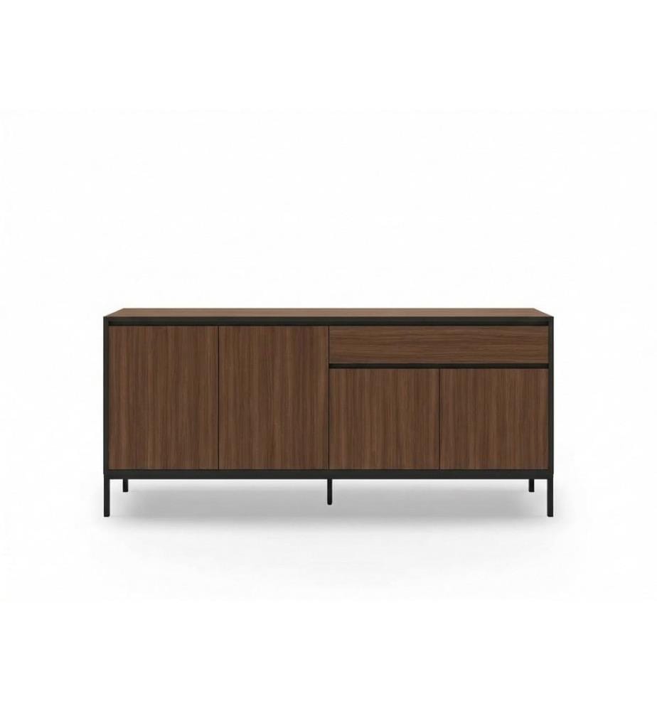 Konsole, 100 % melaminbeschichtete Spanplatte, Milano-Walnuss, Holz Schwarz, Schwarz