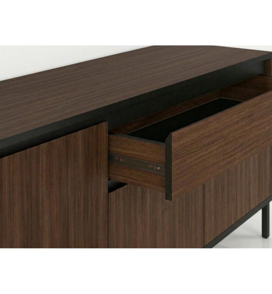 Konsole, 100 % melaminbeschichtete Spanplatte, Milano-Walnuss, Holz Schwarz, Schwarz