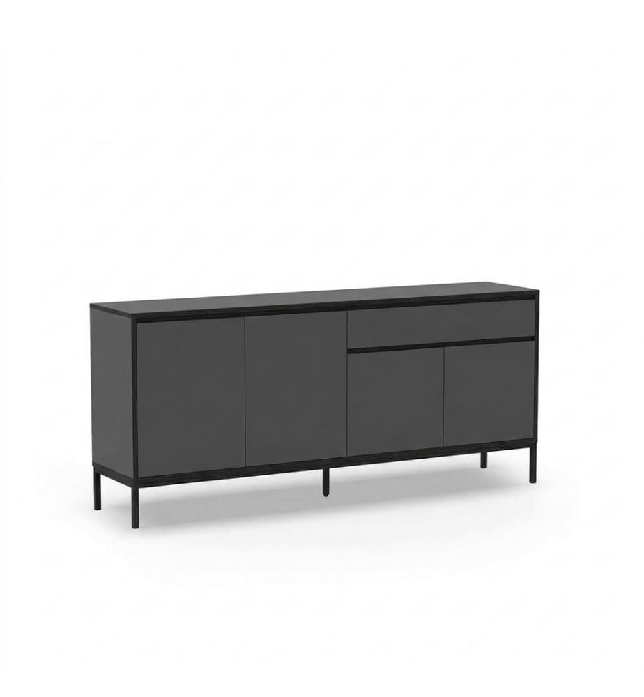 Konsole, 100 % melaminbeschichtete Spanplatte, Anthrazit, Holz Schwarz, Schwarz