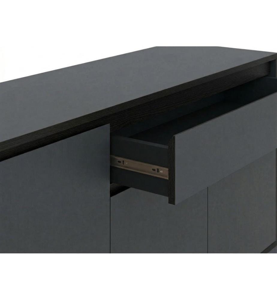 Konsole, 100 % melaminbeschichtete Spanplatte, Anthrazit, Holz Schwarz, Schwarz