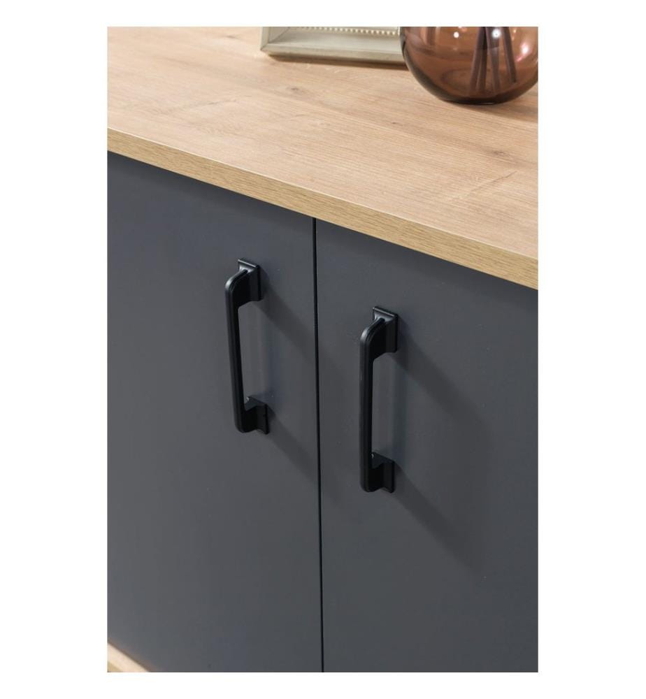 Console, panneau de particules 100 % mélaminé, chêne saphir, anthracite