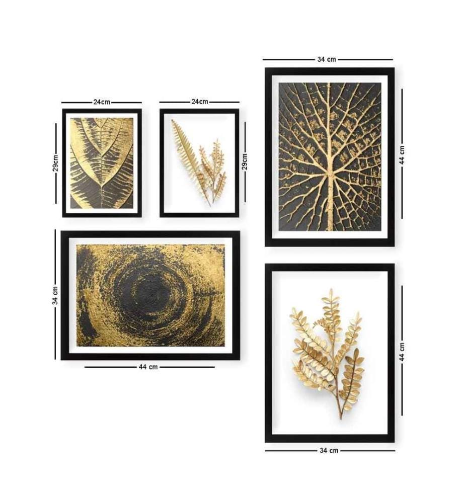 Dekorative gerahmte Gemälde, 5 Stück, Multicolor, MDF, Kunststoffrahmen