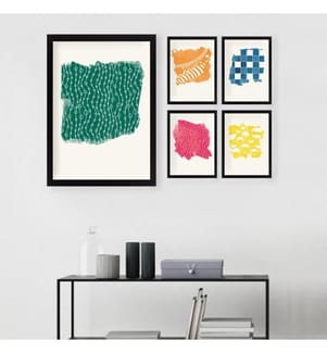 Tableau décoratif encadré, 5 pièces, multicolore, MDF, cadre en plastique