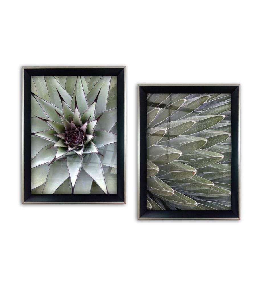 Dekorative gerahmte Gemälde, 2 Stück, Multicolor, Glas, Holzrahmen
