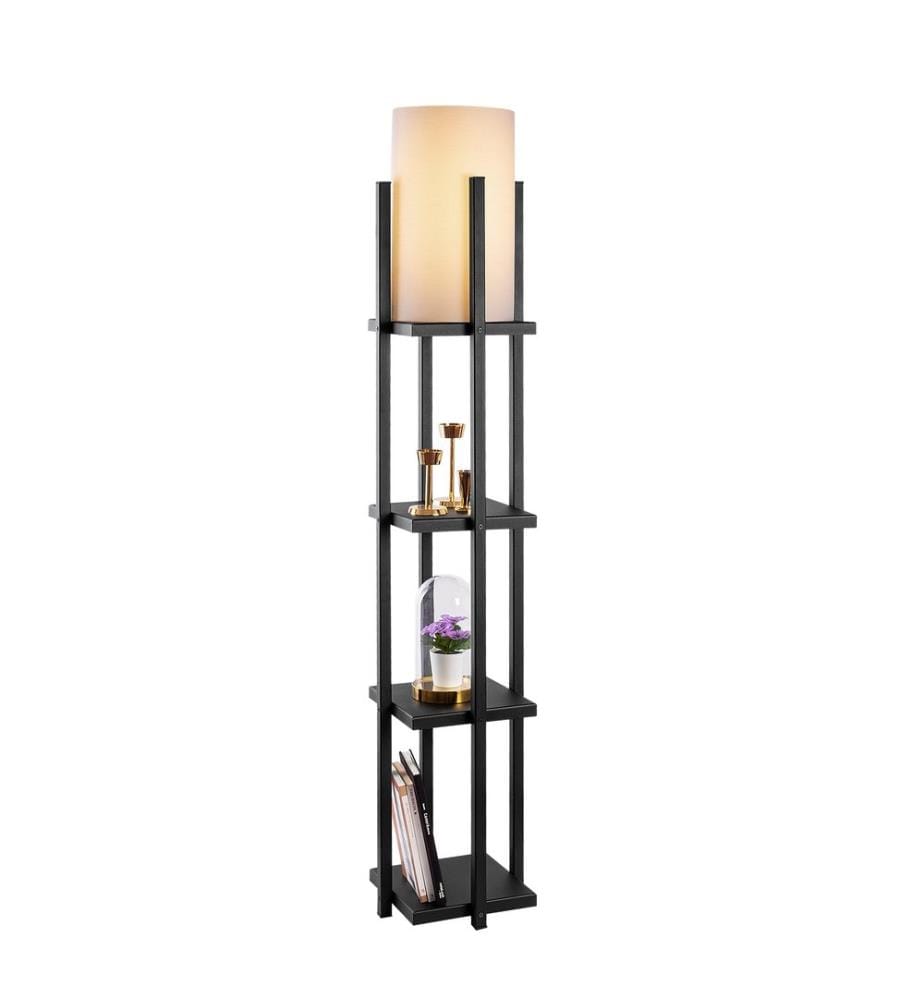 Noir, Lampadaire, 25 X 25 X 130 cm, Corps Métallique