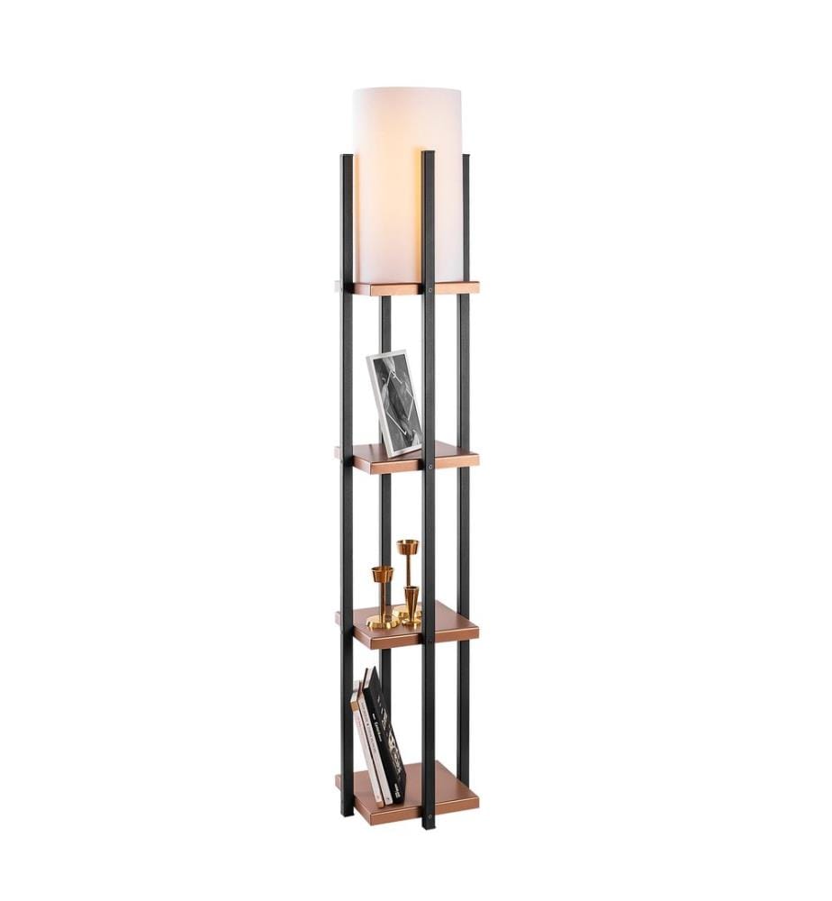 Noir, Cuivre, Lampadaire, 25 X 25 X 130 cm, Corps Métallique