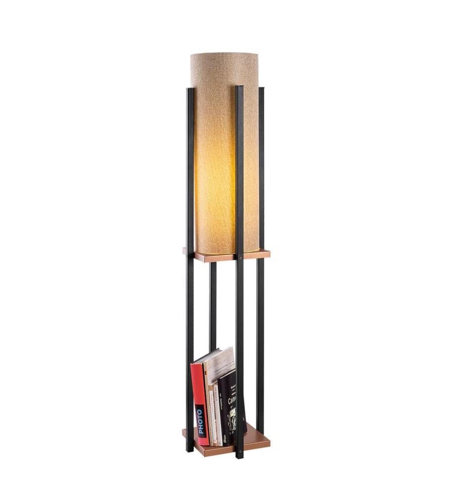 Noir, Cuivre, Lampadaire, 25 X 25 X 130 cm, Corps Métallique