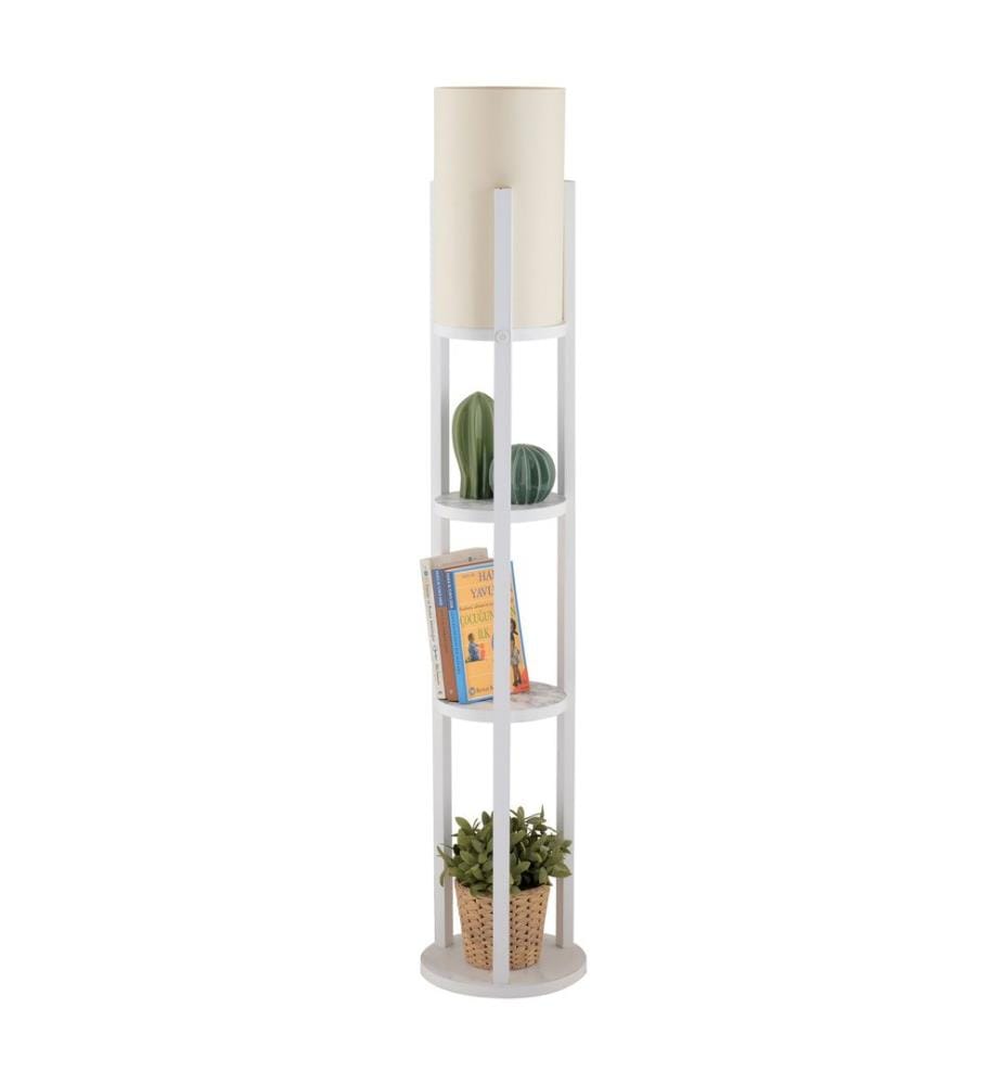 Lampadaire, blanc, Particle Board Body, MDF Profile