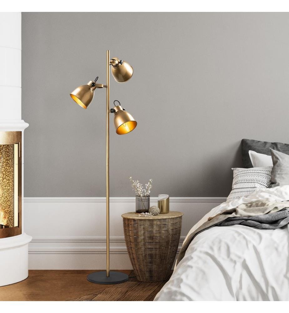 Stehleuchte, Gold, Metallkörper