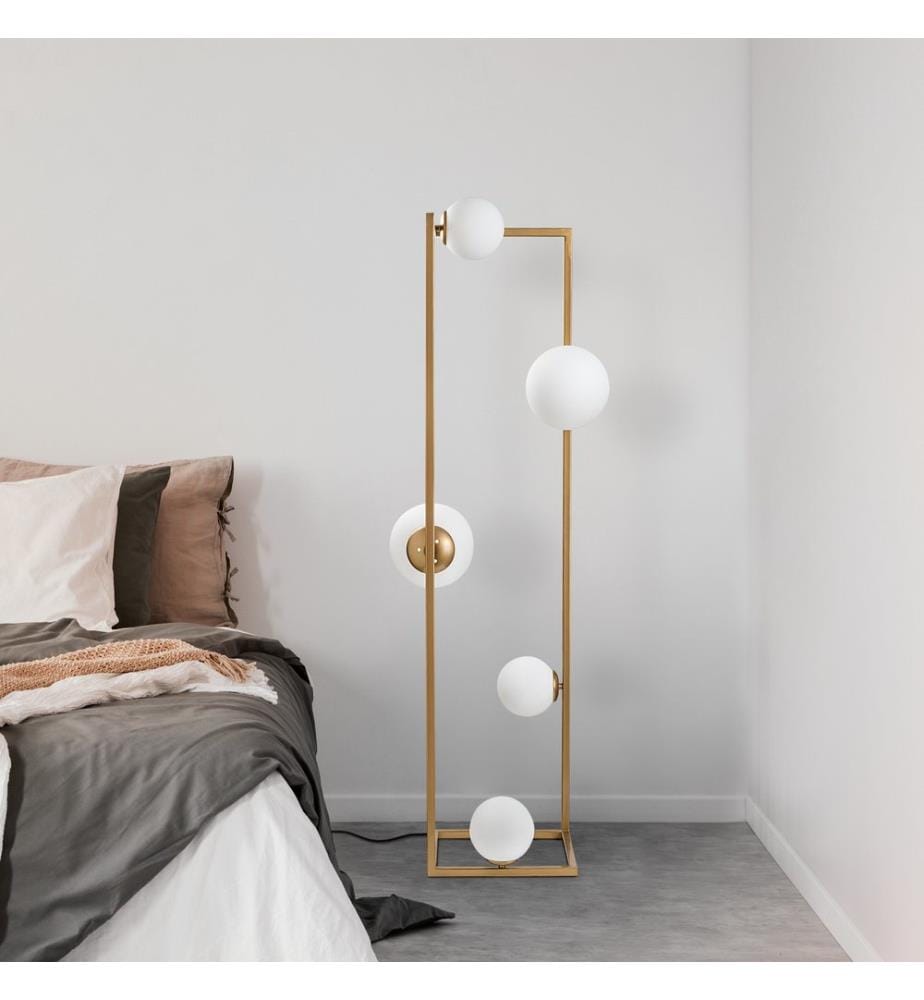 Stehleuchte, Gold, Metallkörper