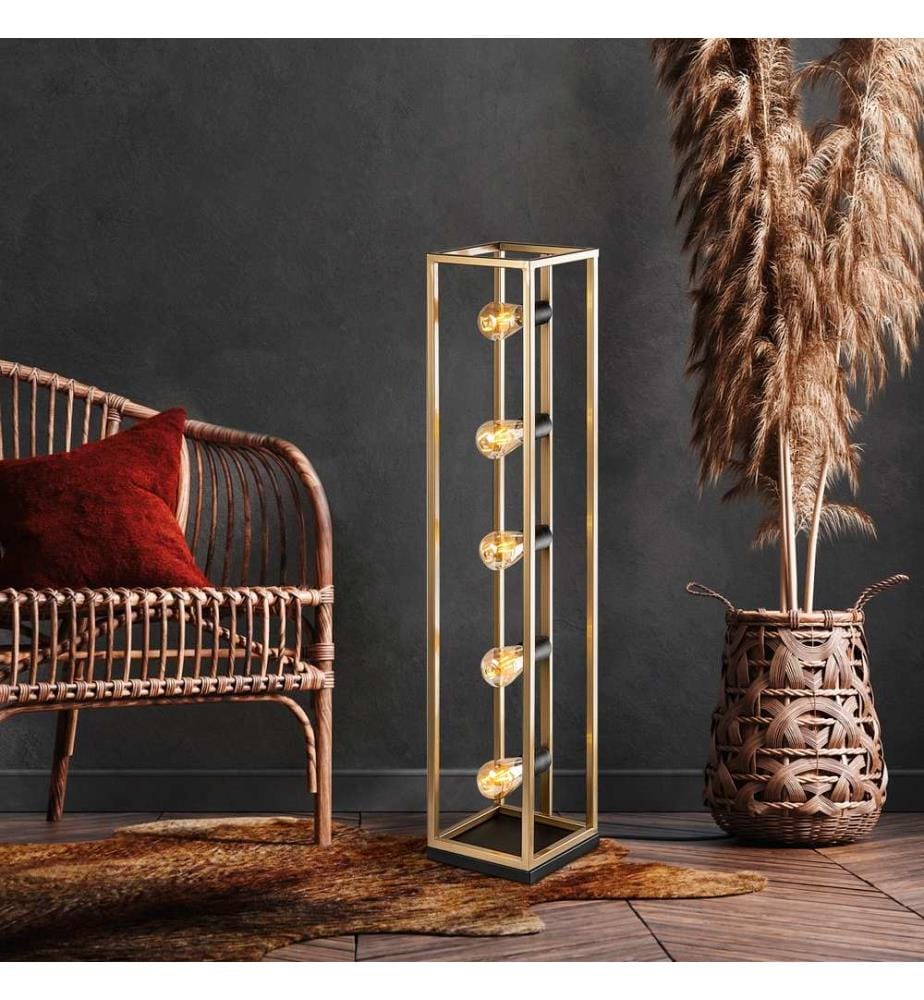Stehleuchte, Gold, Metallkörper