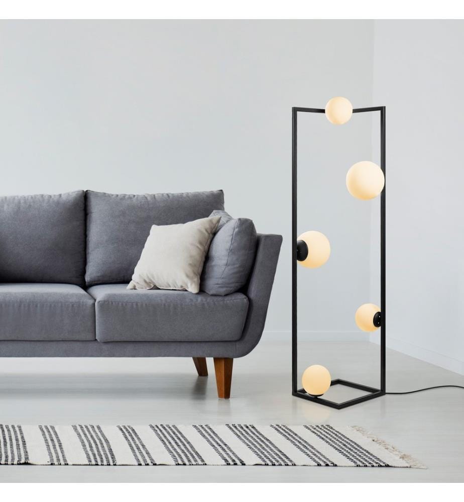 Lampadaire, noir, CORPS EN MÉTAL
