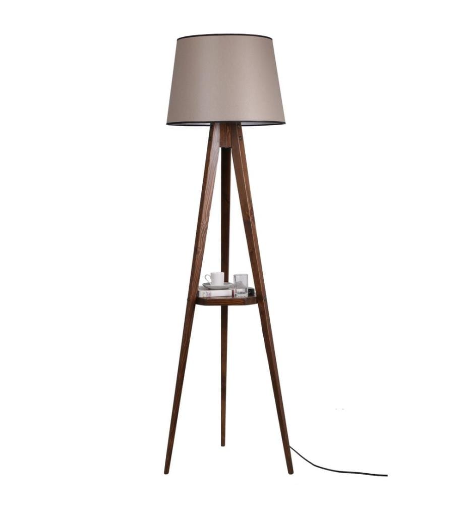 Couleur Noix, Lampadaire, Corps En Bois