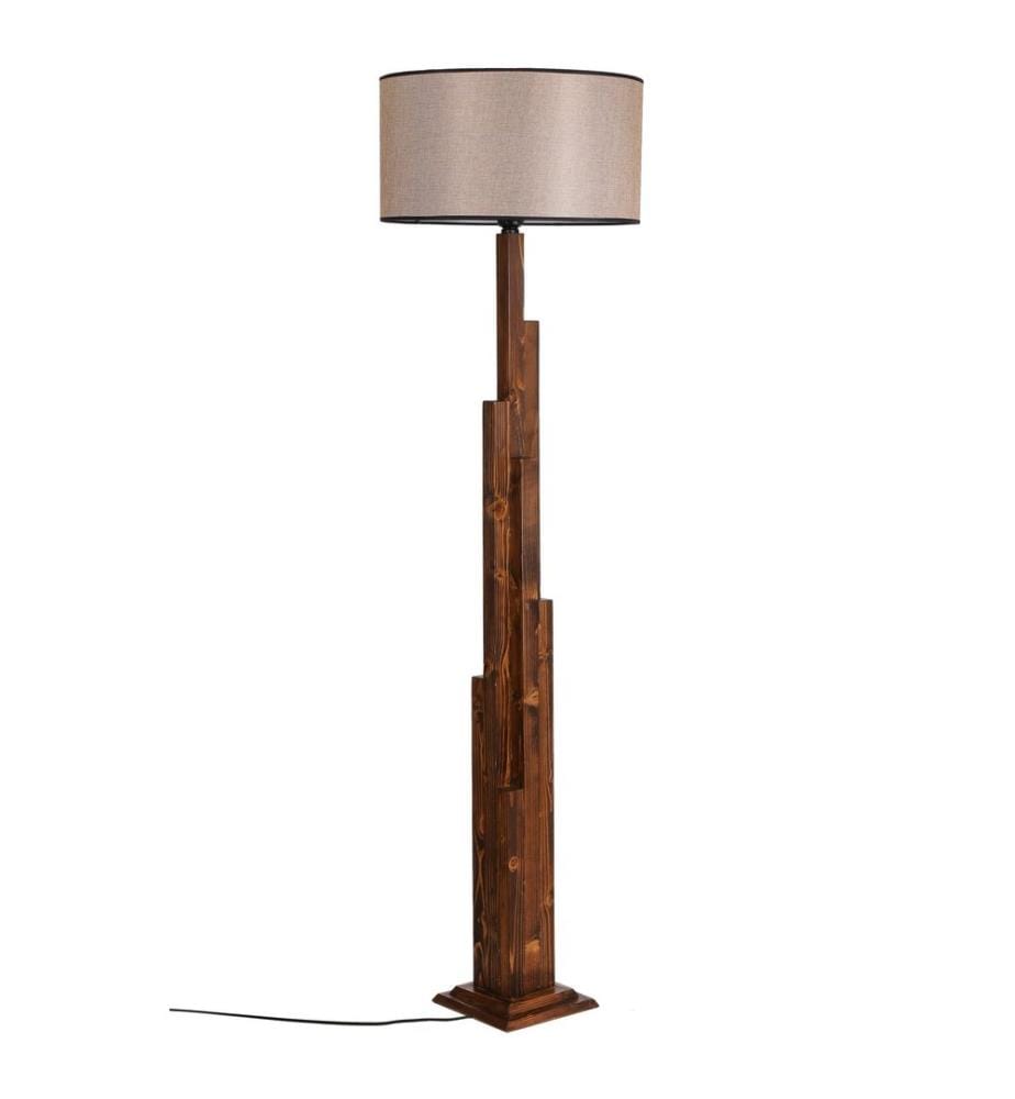 Couleur Noix, Lampadaire, 21 X 21 cm, Corps En Bois