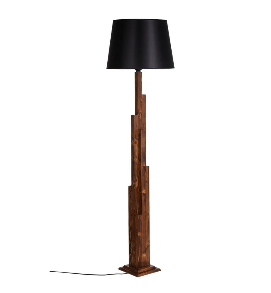 Noir, Couleur Noix, Lampadaire, 21 X 21 cm, Corps En Bois