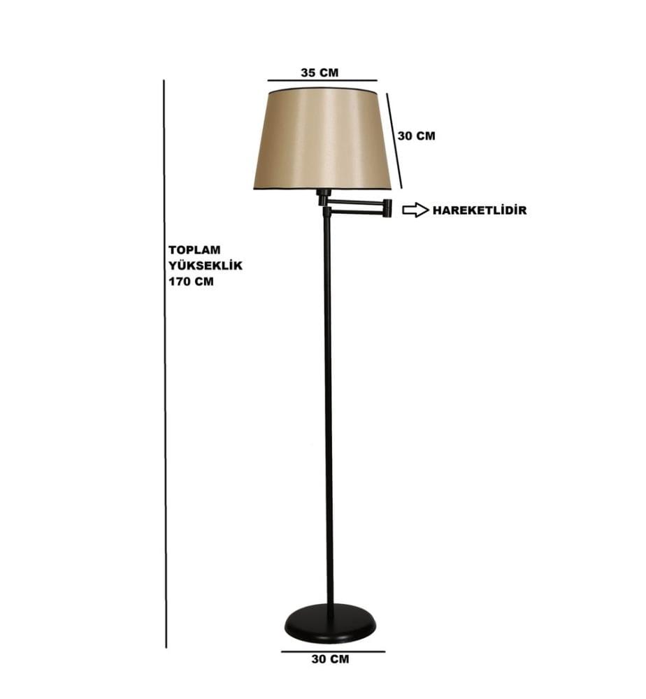 Beige,Schwarz, Stehlampen, Metallkörper
