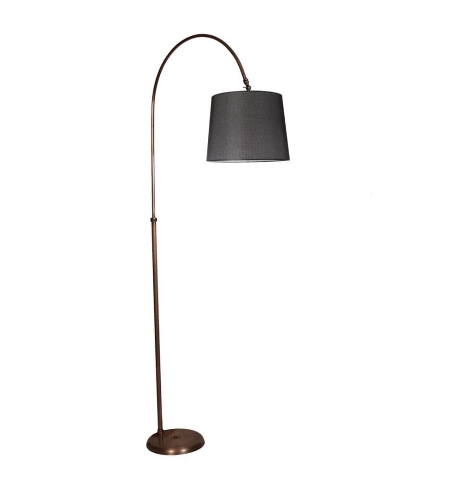Stehlampe, Chrom, Schwarz, Metallgehäuse, Stoffsockel