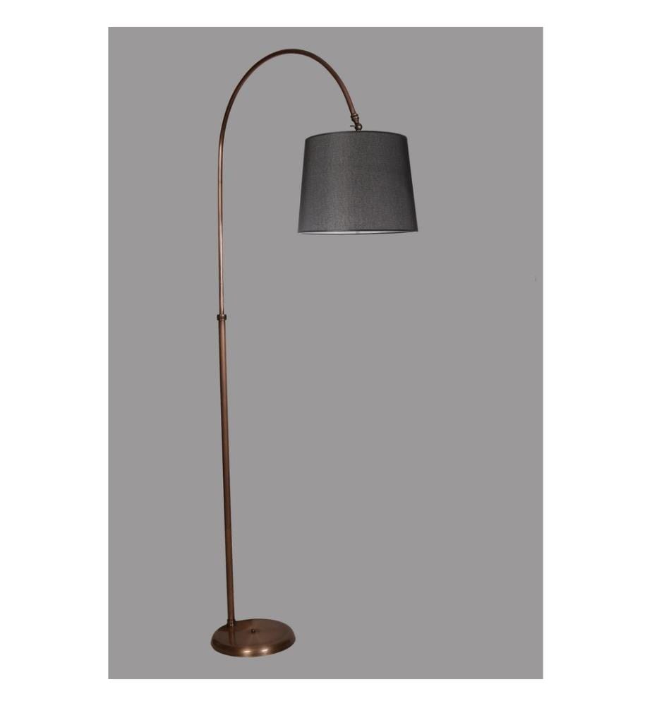 Stehlampe, Chrom, Schwarz, Metallgehäuse, Stoffsockel