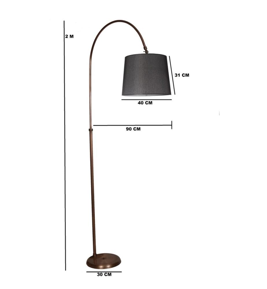 Stehlampe, Chrom, Schwarz, Metallgehäuse, Stoffsockel