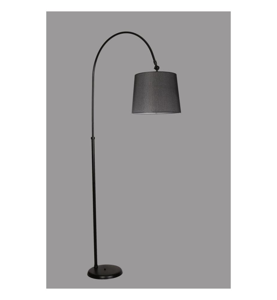 Stehlampe, Schwarz, Metallgehäuse, Stoffkappe