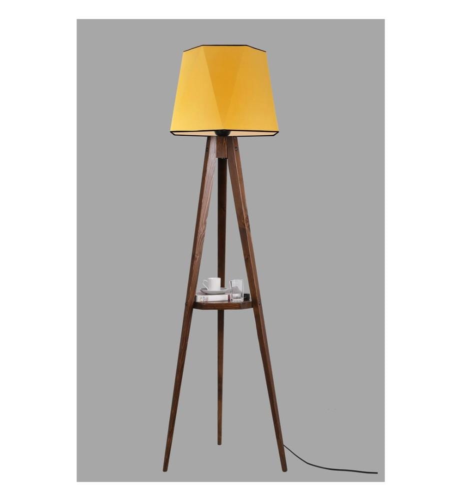 Moutarde, Lampadaire, Corps En Bois