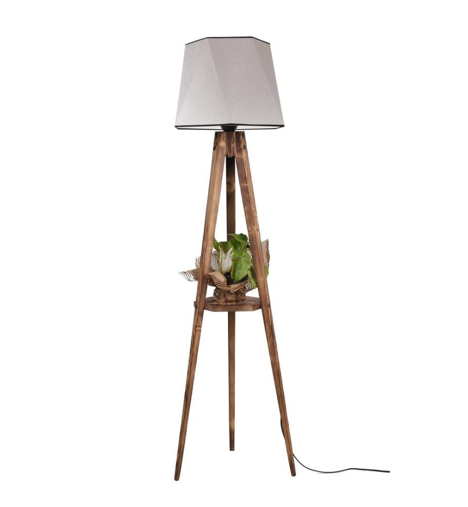 Grau, Stehlampen, Holzkörper