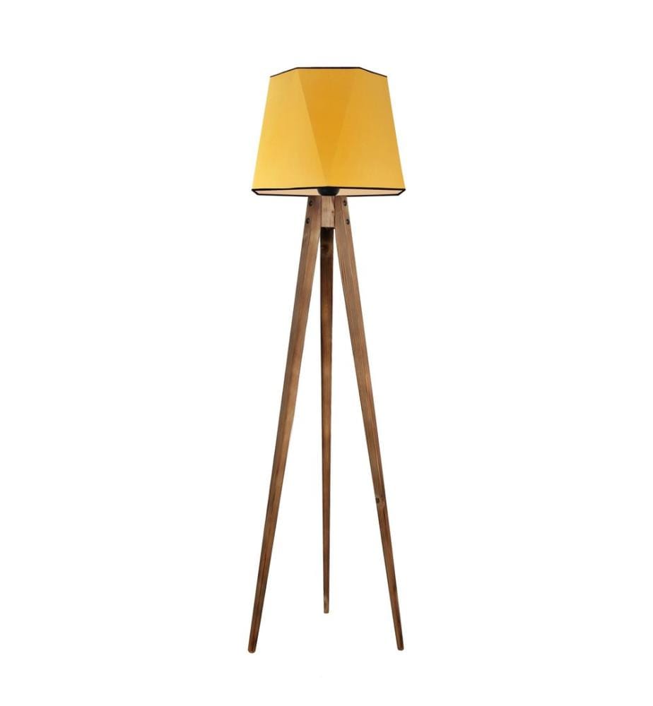 Moutarde, Lampadaire, Corps En Bois