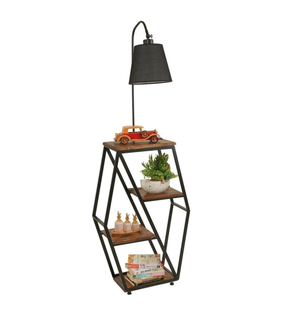 Lampadaire, noir, corps en métal