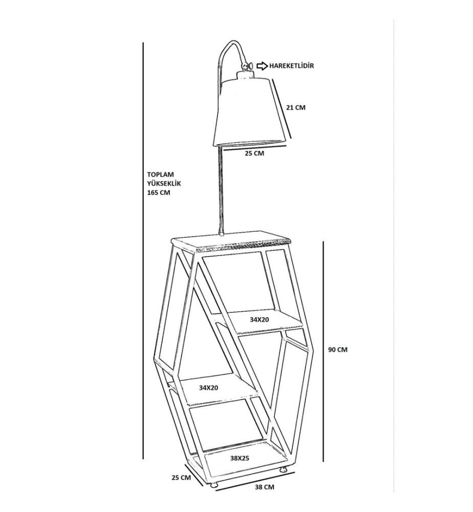 Lampadaire, Red, Metal Body