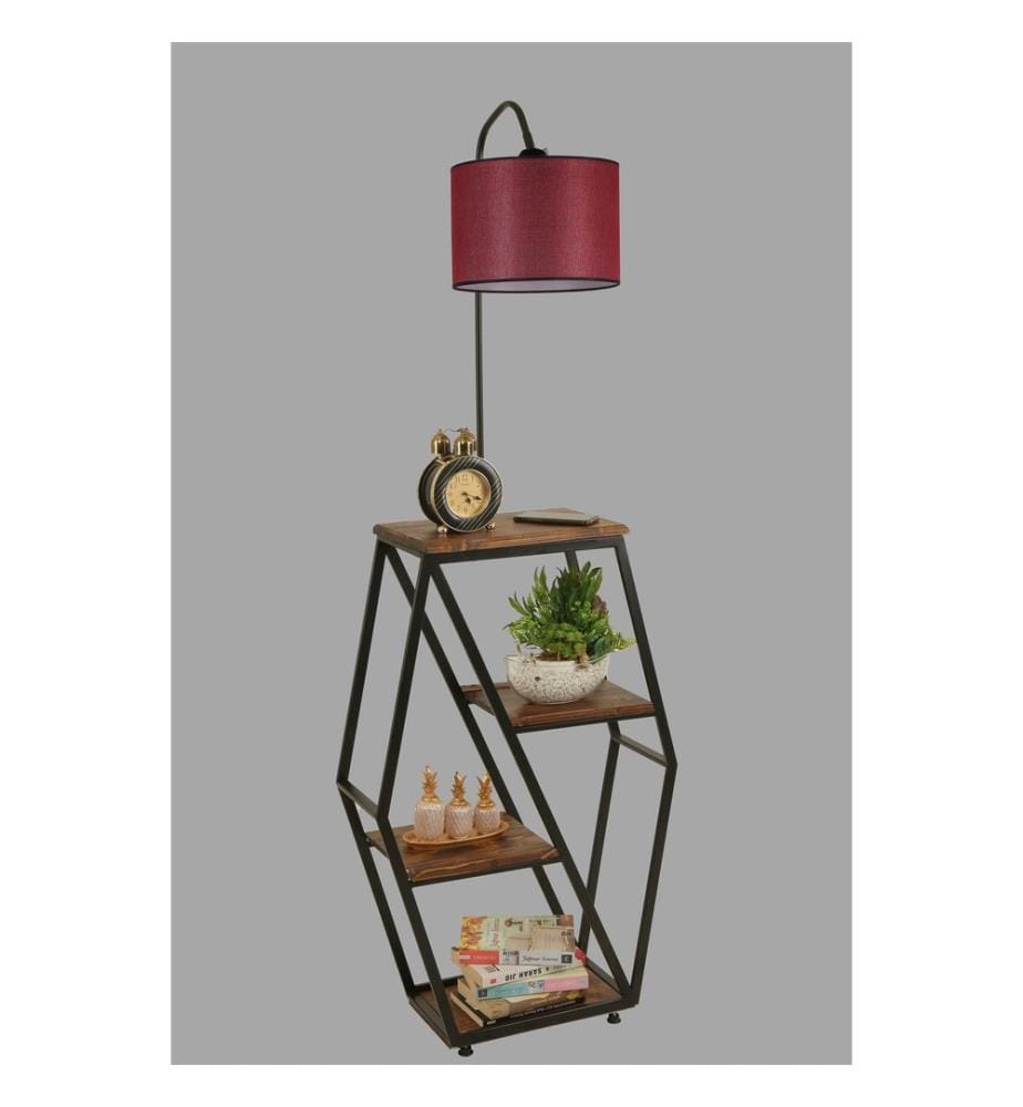 Lampadaire, Claret Red, Metal Body