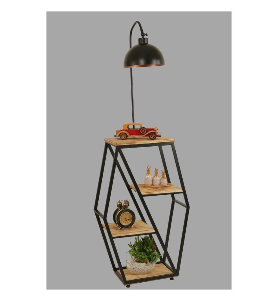 Lampada da terra, Vimini, Corpo in metallo