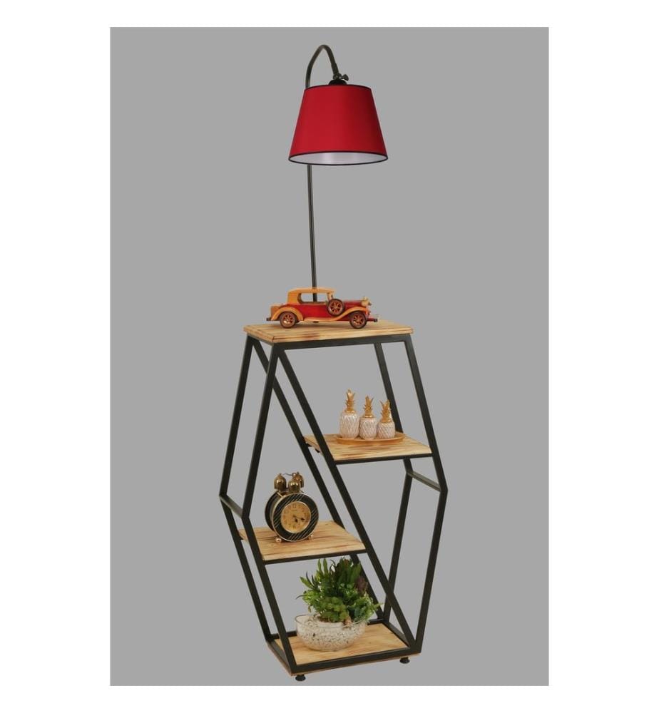 Lampadaire, rouge, corps en métal